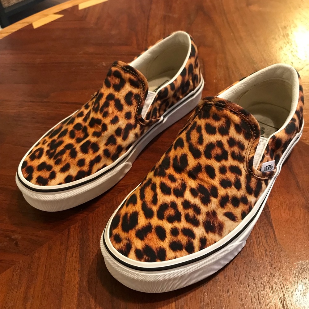 Leopard Print Vans, mens size 4.5 and womens size 6